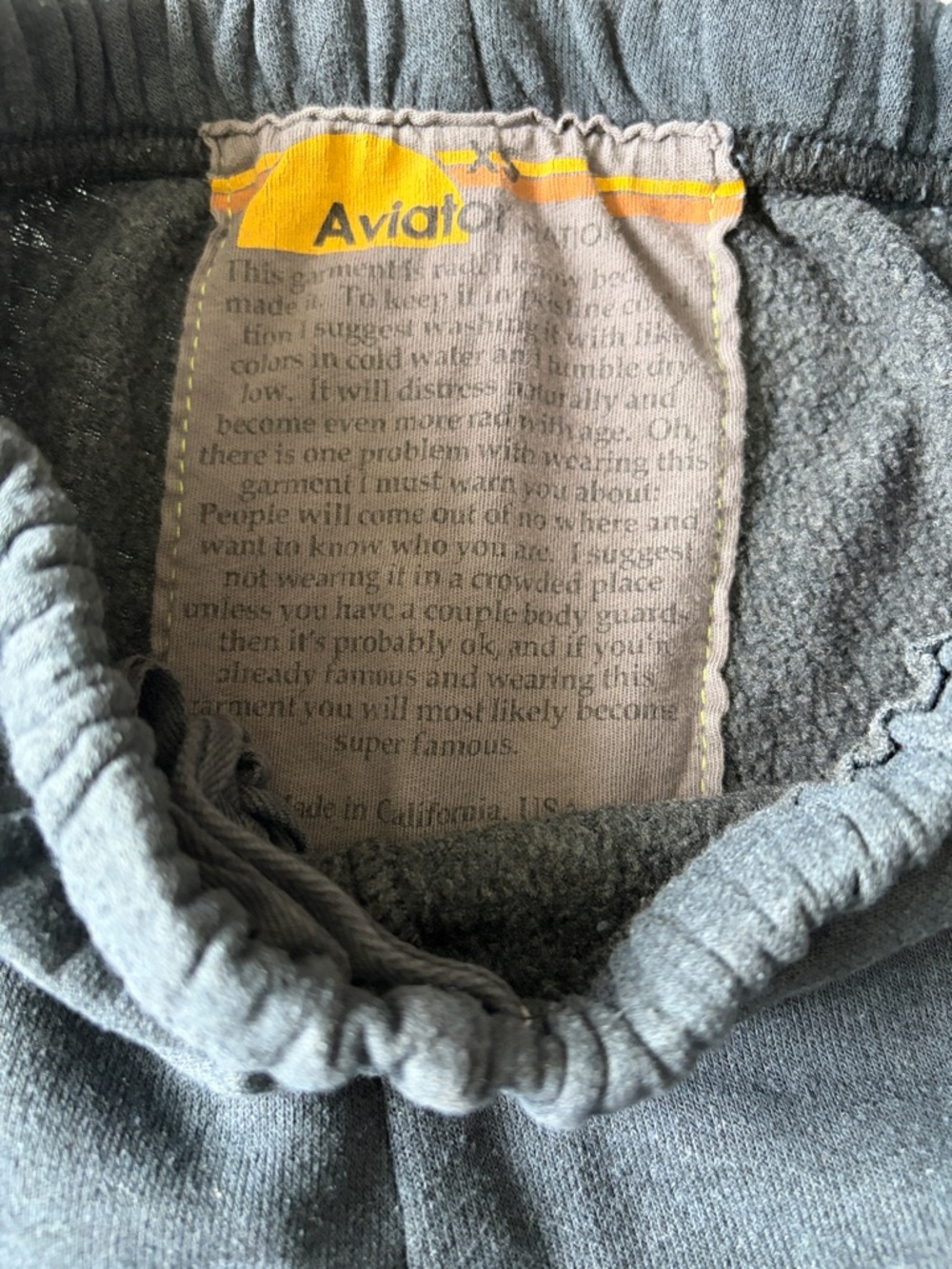 Aviator Nation 5 Stripe Sweatpants Medium Joggers Gray Blue Striped Side Sz XS - Picture 6 of 11